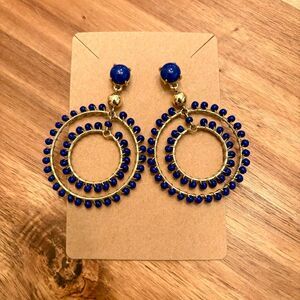 J.Crew | Beaded Front Facing Hoops | 2.25” Length Lifesaver Spring